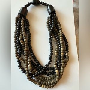 Multi strand tribal statement necklace